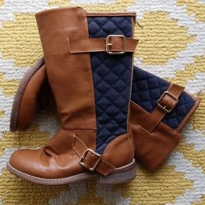 *SOLD*No Call ShoeShow Girls Brown & Navy Boots